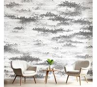 Carta Da Parati Murale 3D Bianco Disegno Al Tratto Soggiorno Camera Ufficio Letto Sfondo Decorazione Muro Poster Gigante Adesivo Trama Dei Graffiti Artistico Pittura Su Seta,200X140Cm