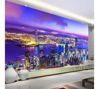 Carta da parati murale 3D in PVC autoadesiva sfondo per parete con scena notturna di città costiera decorazione murale per la casa adesivo da parete