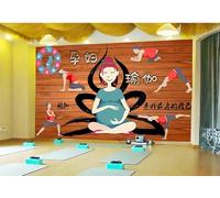 Carta Da Parati Murale 3D Parete Del Fondo Di Sport Di Bellezza Del Centro Di Forma Fisica Della Stanza Di Yoga-150Cmx105Cm