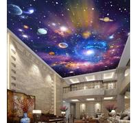 Carta da parati murale 3D per soffitti raffigurante lo spazio interstellare l'universo e la galassia; rivestimento decorativo per soffitti di soggiorno e camera da letto