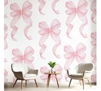 Carta Da Parati Murale 3D Rosa Chiaro Farfalla Di Linea Interno Decorazione Murale Adesivo Artistico Arte Retrò Seta Tv Sfondo Pittura Soggiorno Camera Da Letto,400X280Cm