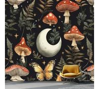 Carta da Parati Murale 400 x 280 cm - Foresta Delle Fiabe Piante Foglie Carta da Parati Non Tessuta Nero Fotografica, Poster Decorativo per Soggiorno Sfondo TV e Divano