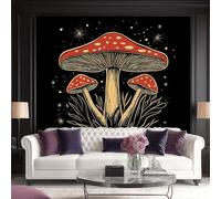 Carta da Parati Murale 500 x 280 cm, Carta da Parati Adesiva in Tessuto Non Tessuto con Cappello Del Fungo, Disegno Al Tratto Decorazione da Parete per Soggiorno e Camera da Letto