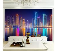 Carta da Parati Murale Architettura Urbana Dubai Marina 450 x 280 cm (W x H), Fotomurale in Tessuto Non Tessuto, Murale da Parete Decorazione da Parete Moderna