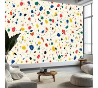 Carta da parati murale astratta a blocchi di colore, 250 x 175 cm, beige, per camera da letto, soggiorno, cameretta dei bambini, decorazione artistica da parete in stile Art Deco
