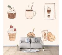 Carta da Parati Murale Biscotti Al Caffè 200x140 cm Fotomurali Effetto 3D, Gelato Decorazione Poster Arte Murale Moderna per Casa Ufficio Camera Da Letto Soggiorno.