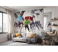 Carta Da Parati Murale Camera Bambini Marvel Avengers Bianca + Colla GLUE