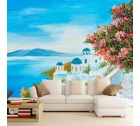 Carta Da Parati Murale Castello Fiore Grande Isole Dipinti Artistici Adesivi Rimovibili, Decorazione Murale Per Cameretta Per Bambini, Camera Da Letto, Soggiorno 300x208cm