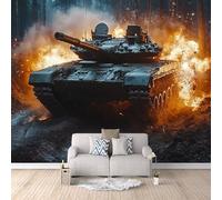Carta da Parati Murale Cisterna 400x280 cm Fotomurali Effetto 3D, Guerra Nella Foresta Decorazione Poster Arte Murale Moderna per Casa Ufficio Camera Da Letto Soggiorno.