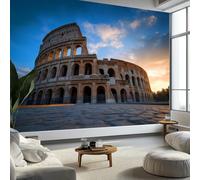 Carta da parati murale con architettura dell'antico colosseo romano 200 x 140 cm, blu chiaro murales per camera da letto soggiorno bambini vivaio murale art deco - carta da parati fotografica poster