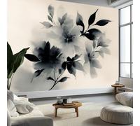 Carta da parati murale con foglie floreali ad acquerello 250 x 175 cm, beige murales per camera da letto, soggiorno, cameretta dei bambini, decorazione Art Deco - carta da parati fotografica poster