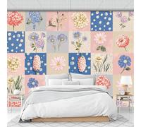 Carta Da Parati Murale Con Graziose Stampe Floreali E Vegetali In 3D Carta Da Parati Scozzese E Pois Alla Moda Soggiorno Camera Da Letto Sfondo Muro Decorazioni Per La Casa Sfondi 3D, 400 X 280 Cm