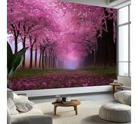 Carta da parati murale con sentieri di petali romantici sognanti, 300 x 210 cm, rosa, per camera da letto, soggiorno, cameretta dei bambini, decorazione artistica da parete art deco - carta da parati