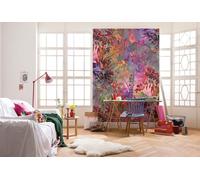 Carta da Parati Murale Floreale Viola Rosa Rose Rosse Piante Bambina Camera