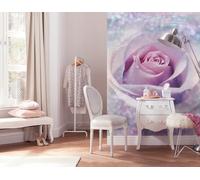 Carta da Parati Murale Floreale Viola Rosa Rose Rosse Piante Bambina Camera