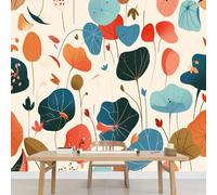 Carta da Parati Murale Foglia Di Loto Grande Piante E Natura Dipinti Artistici Adesivi Rimovibili, Decorazione Murale Per Cameretta Per Bambini, Soggiorno 350x245cm