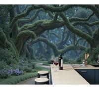 Carta Da Parati Murale Foresta Primordiale Fantastica, 350x256cm