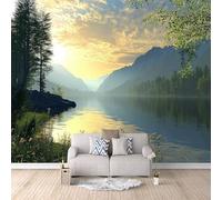 Carta da Parati Murale Lago Della Foresta 200x140 cm Fotomurali Effetto 3D, Paesaggio Naturale Decorazione Poster Arte Murale Moderna per Casa Ufficio Camera Da Letto Soggiorno.