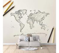 Carta da Parati Murale Le Placche Terrestri 300x210 cm Fotomurali Effetto 3D, Mappa Del Mondo Decorazione Poster Arte Murale Moderna per Casa Ufficio Camera Da Letto Soggiorno.