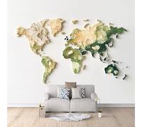 Carta da Parati Murale Le Placche Terrestri 300x210 cm Fotomurali Effetto 3D, Mappa Del Mondo Decorazione Poster Arte Murale Moderna per Casa Ufficio Camera Da Letto Soggiorno.