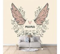 Carta da Parati Murale mamma 200x140 cm Fotomurali Effetto 3D, Fiori Farfalla Decorazione Poster Arte Murale Moderna per Casa Ufficio Camera Da Letto Soggiorno.