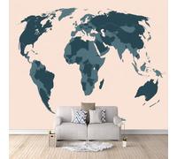 Carta da Parati Murale Mappa Del Mondo 200x140 cm Fotomurali Effetto 3D, Le Placche Terrestri Decorazione Poster Arte Murale Moderna per Casa Ufficio Camera Da Letto Soggiorno.