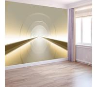 Carta da parati murale minimalista 3D con passaggio tranquillo 350 x 256 cm, carta da parati bianca per camera da letto, soggiorno, cameretta dei bambini, decorazione Art Deco - Carta da parati