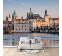 Carta da Parati Murale Paesaggio Di Praga 400x280 cm Fotomurali Effetto 3D, Decorazione Poster Arte Murale Moderna per Casa Ufficio Camera Da Letto Soggiorno.