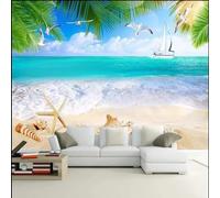 Carta Da Parati Murale Personalizzata 3D Con Conchiglie Estive Sulla Spiaggia Sabbiosa,Paesaggio Naturale,Poster Fotografico,Pittura Murale,Soggiorno,Camera Da Letto,Arredamento Per La Casa-430X300Cm