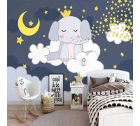 Carta Da Parati Murale Personalizzata 3D Dipinta A Mano Con Elefante Dei Cartoni Animati,Sfondo Per La Stanza Dei Bambini,Decorazione Per La Casa,Parete-300X210Cm