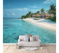 Carta da Parati Murale Spiaggia Mare 300x210 cm Fotomurali Effetto 3D, Vista Mare Decorazione Poster Arte Murale Moderna per Casa Ufficio Camera Da Letto Soggiorno.