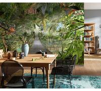 Carta da Parati Murale Tropicale Scenario Verde Palme Mare Bambini Poster Foto