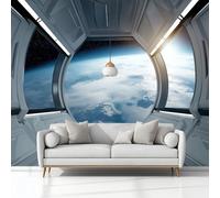 Carta Da Parati Murals Fotografia Stazione Spaziale 400 x 280 cm Tessuto Non Tessuto Carta da Parati, Bianco Moderno Murale Fotomurali, per Camere da Letto Soggiorno Sfondo Televisivo