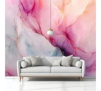 Carta Da Parati Murals Pittura Ad Inchiostro Alcolico Marmorizzato 200 x 140 cm Tessuto Non Tessuto Carta da Parati, Rosa Moderno Murale Fotomurali, per Camere da Letto Soggiorno Sfondo Televisivo