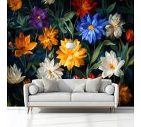 Carta Da Parati Murals Surrealismo Fiori 250 x 175 cm Tessuto Non Tessuto Carta da Parati, Buio Moderno Murale Fotomurali, per Camere da Letto Soggiorno Sfondo Televisivo