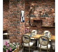 Carta da Parati Muro di mattoni graffiti personalità sfondo camera da letto bar ristorante stile industriale retrò modello di mattoni PVC carta da parati impermeabile non autoadesiva marrone rosso 5