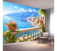 Carta da parati Natura Architettura Elegante Paesaggio marino Carta da parati stampata in tessuto non tessuto Decorazione murale 350 x 256 cm Per camera da letto Soggiorno Mobili Camera Colorato