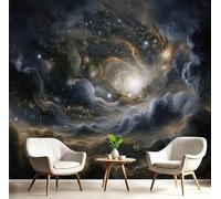 Carta Da Parati Nebulosa 3D A Vortex 350X256Cm Fotomurali Universo Misterioso Murale Alla Moda Decorazione Da Muro Xxl Poster Gigante Design Carta Per Pareti Camera Da Letto Nero