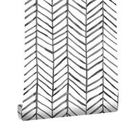 Carta da Parati Nera e Bianca,44.5 x 1000cm Carta da Parati Adesiva Geometrica Bianca e Nera Parato Adesivo per Parete Righe Nero Strisce Pellicola Adesiva per Mobili,Camera da Letto,Soggiorno,Bagno