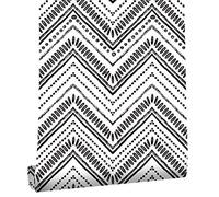 Carta da Parati Nera e Bianca,44.5 x 500cm Carta da Parati Adesiva Geometrica Bianca e Nera Parato Adesivo per Parete Righe Nero Strisce Pellicola Adesiva per Mobili,Camera da Letto,Soggiorno,Bagno