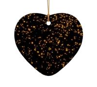 Carta da parati nera e dorata con decorazione natalizia per albero di Natale, calza della Befana, idea regalo festiva, regalo per gli amici