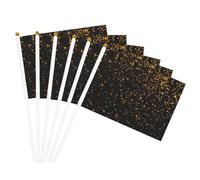 carta da parati nera e oro Stampa Convenienza Bandiere portatili Bandiere leggere Partito Parata Eventi Festival Decor