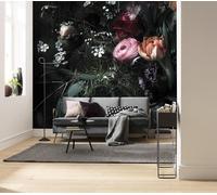 Carta Da Parati Nera Floreale Per Camera Da Letto Soggiorno Murale Di Fiori