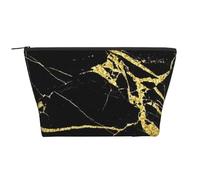Carta da parati nera oro stampata, Borsa da toilette Borsa per trucco Borsa per cosmetici Borsa da toilette da viaggio portatile