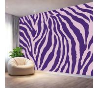 Carta da Parati Non Tessuta 150 x 105 cm（WxH, Minimalista Astratto Strisce Di Zebra Stampa Carta da Parati per Decorazione Murale - Viola Mural per Pareti Della Camera da Letto Soggiorno