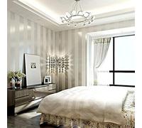 Carta da parati non tessuta a righe verticali minimalista moderna KeTian per soggiorno camera da letto 0.53 m (1.73 'P) x 10 m (32.8' L) = 5.3 m 2 (57 piedi quadrati) (crema e argento)
