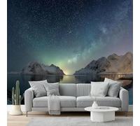 Carta da parati non tessuto Natura Cielo stellato Stelle Isole Decorazione murale stampata 250 x 175 cm Immagini murali per poster Foto arazzo decorativo Soggiorno Bagno Camera da letto Colorato