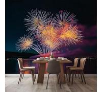 Carta da parati non tessuto Natura Primo piano Lago Fuochi d'artificio Decorazione murale stampata in 3D 300 x 210 cm Immagini murali per poster Foto arazzo decorativo Soggiorno Bagno Colorato