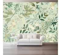 Carta da parati non tessuto Retrò Fiori Erbe Decorazione murale stampata 400 x 280 cm Immagini murali per poster Foto arazzo decorativo Soggiorno Bagno Camera da letto Colorato
