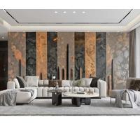 Carta Da Parati Originale Moderna Arancione A Strisce Spada Roccia Marmo Dipinto TV Divano Sfondo Muro Camera Da Letto Soggiorno Sala Studio Murale,3D,250x175 Cm